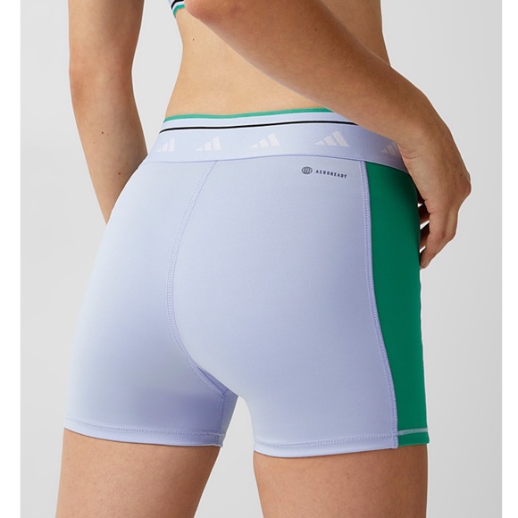 Adidas baby blue, green and black techfit colour-block bike short NWT - Picture 2 of 12